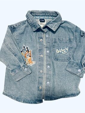 Bluey Denim Jacket shirt  - Light Blue infant 12 months